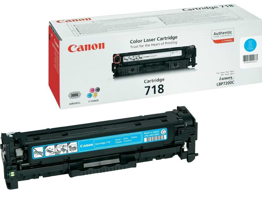 Картридж-тонер Canon 718 LBP-7200/7210/7660/7680/8330/ 8340/8350/8360/8380/8540/8550/8580 Cyan - Фото 1
