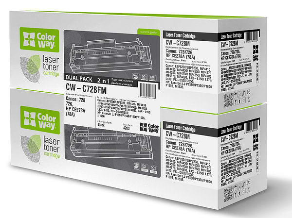 Фото - Картридж для лазерних принтерів/БФП Colorway Canon 728/726 MF4410/LBP6200 Universal Dual Pack (CW-C728FM)