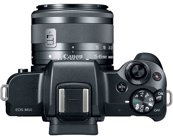 Фото - Фотокамера беззеркальная Canon EOS M50 + 15-45 IS STM Kit Black (2680C060)