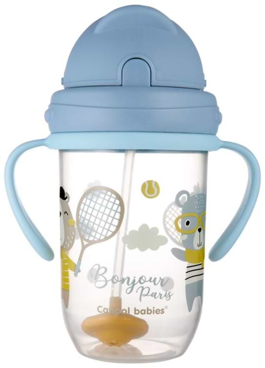 Поїльник-непроливайка дитячий Canpol babies BONJOUR PARIS з трубочкою та обтяжувачем, 270 мл. (56/607_blu)