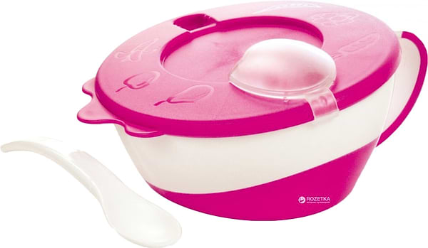 Фото - Тарелка для малыша Canpol babies с ложкой розовая (31/406_pin)