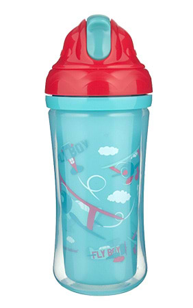 Поильник-непроливайка детский Canpol babies с силиконовой трубочкой двойная стенка 260 мл - самолеты (74/052)