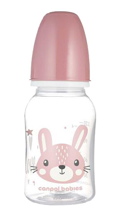 Пляшка для годування Canpol babies 120 мл CUTE ANIMALS - рожева (11/851_pin)