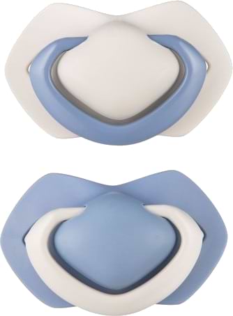 Симметричная пустышка Canpol babies силиконовая 6-18 2 шт. PURE COLOR синяя (22/645_blu) - Фото 1