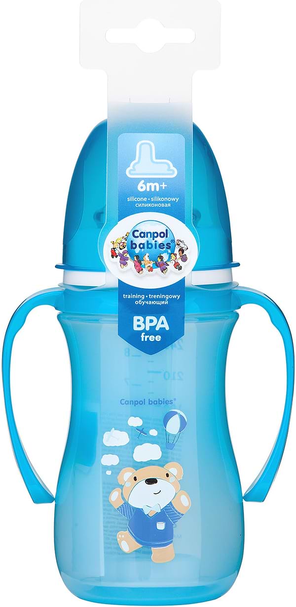 Фото - Поїльник-непроливайка дитячий Canpol babies Навчальний Easy Start Sweet fun синій, 240 мл. (35/208_blu)
