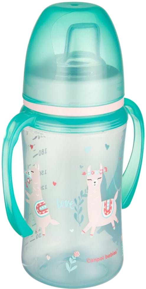 Фото - Поїльник-непроливайка дитячий Canpol babies Навчальний Easy Start Sweet fun зелений, 240 мл. (35/208_gre)