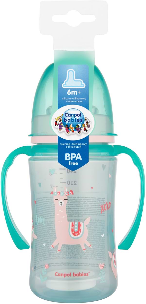 Фото - Поїльник-непроливайка дитячий Canpol babies Навчальний Easy Start Sweet fun зелений, 240 мл. (35/208_gre)