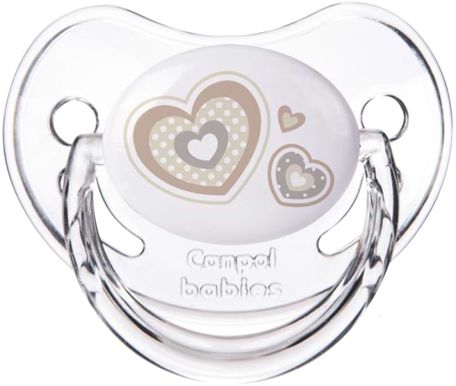 Анатомічна пустушка Canpol babies Newborn baby силіконова, бежеві серця, 1 шт. (22/566_bei)