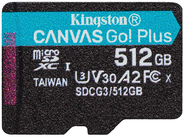 Фото - Карта памяти Kingston MicroSDXC 512GB UHS-I/U3 Class 10 Canvas Go! Plus (SDCG3/512GBSP)