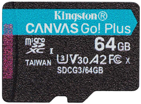 Фото - Карта памяти Kingston microSDXC 64GB C10 UHS-I U3 A2 Canvas Go Plus (SDCG3/64GBSP)