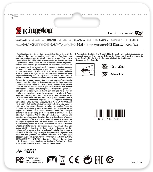 Фото - Карта памяти Kingston MicroSDXC 512GB UHS-I/U3 Class 10 Canvas Go! Plus (SDCG3/512GBSP)