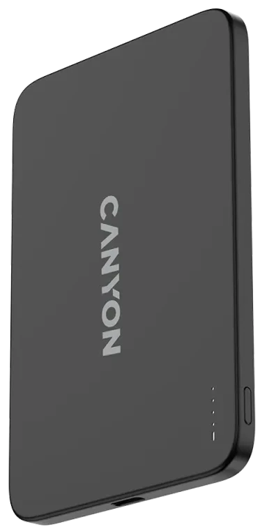 Батарея мобильная Canyon OnPower 503 Air 3000mAh Ultra-Slim Magnetic Wireless, Full Metal Body, 5.8mm Thin Design, USB-C Charging, Dark Grey (CNS-CPB503DG)