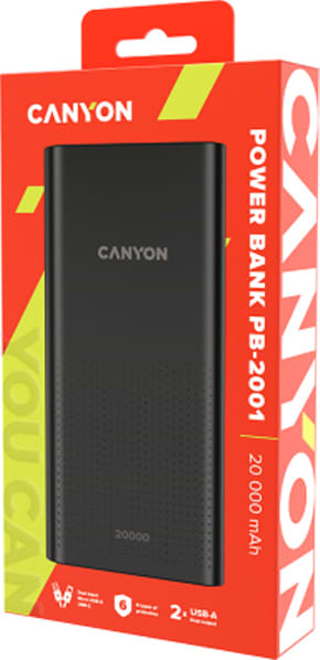 Фото - Батарея мобільна Canyon 20000mAh Black (CNE-CPB2001B)