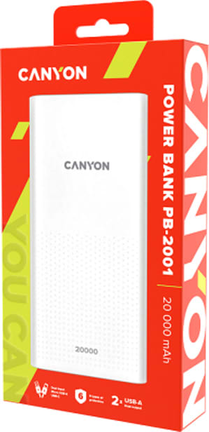 Фото - Батарея мобільна Canyon 20000mAh White (CNE-CPB2001W)