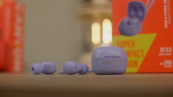 Фото - Навушники вкладиші бездротові TWS Canyon OnGo 4 mini TWS Purple (CNS-TWS4P)