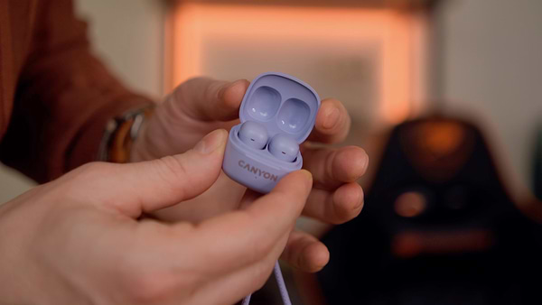 Фото - Навушники вкладиші бездротові TWS Canyon OnGo 4 mini TWS Purple (CNS-TWS4P)