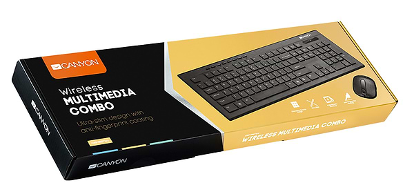 Фото - Уцінка - Клавіатура + миша бездротова Canyon CNS-HSETW4-RU