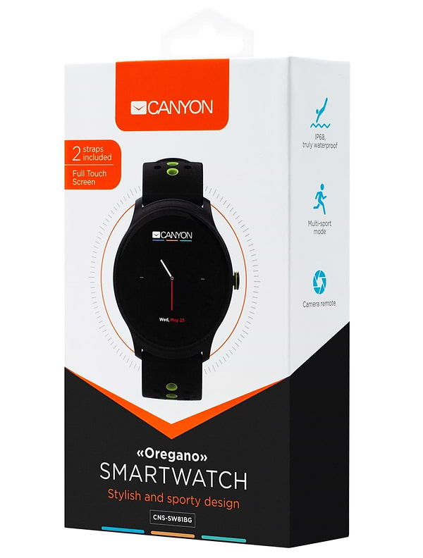 Фото - Смарт-годинник Canyon Oregano Black/Green (CNS-SW81BG)