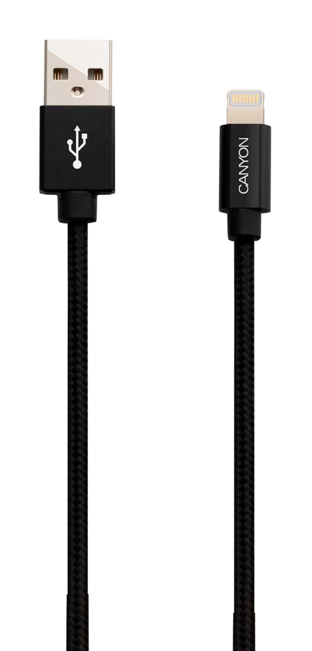 Кабель синхронізації даних Canyon USB - Lightning 1m Black (CNS-MFIC3B)