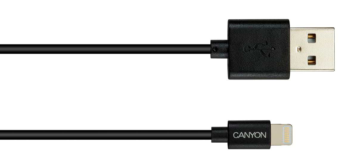 Кабель синхронізації даних Canyon USB - Lightning 1m Black (CNS-MFICAB01B)