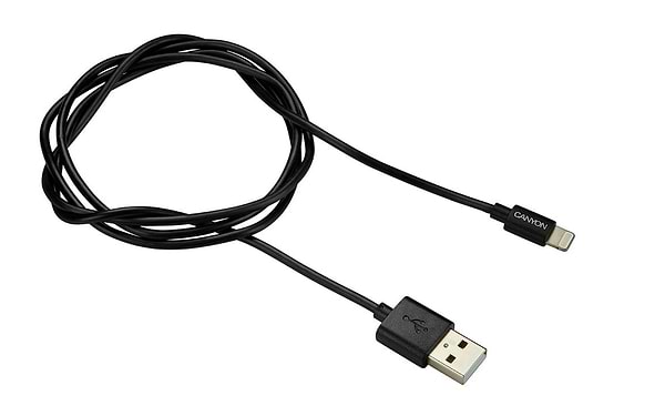 Фото - Кабель синхронизации данных Canyon USB - Lightning 1m Black (CNS-MFICAB01B)