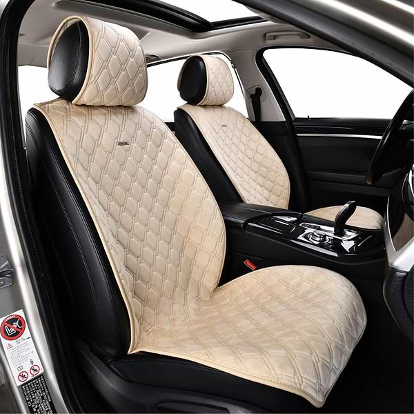 Фото - Комплект накидок на сидіння автомобіля CarLife Turbo biege (SC30304)