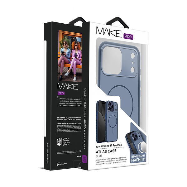 Фото - Чохол для смартфону MAKE for Apple iPhone 17 Pro Max Atlas Magnet Blue (MTLS-AI17PMBL)