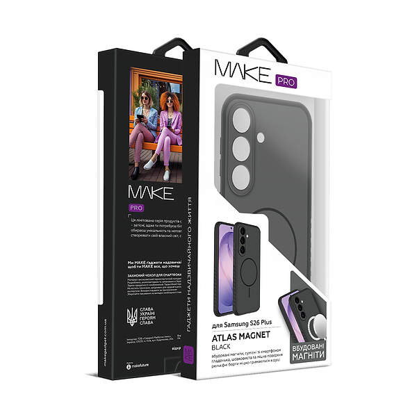 Фото - Чехол для смартфона MAKE Atlas Magnet for Samsung S26 Plus, Black (MTLSM-SS26PBK)