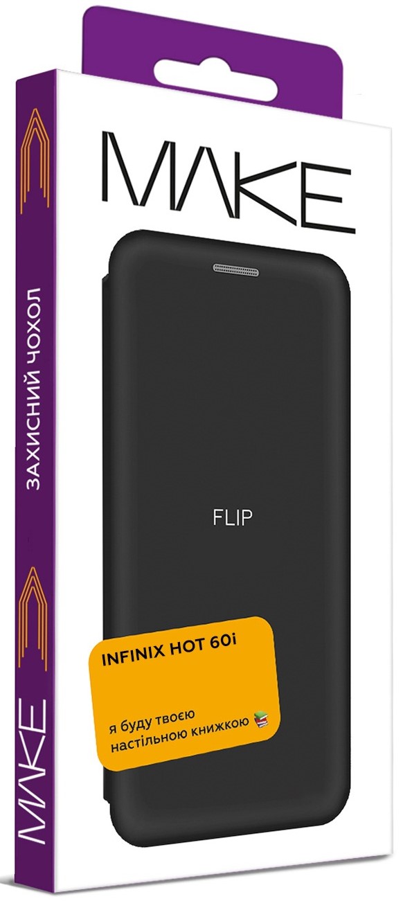 Фото - Чехол для смартфона MAKE Flip for Infinix Hot 60i, Black (MCP-IH60I)