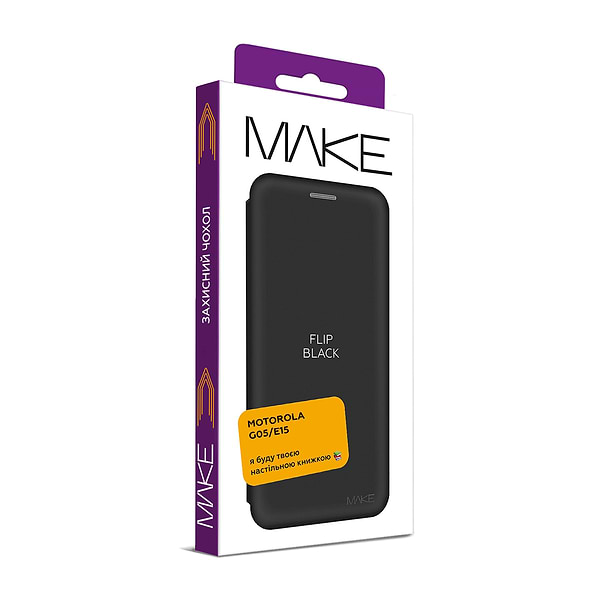Фото - Чохол для смартфона MAKE Motorola G05/E15 Flip Black (MCP-MG05/E15BK)