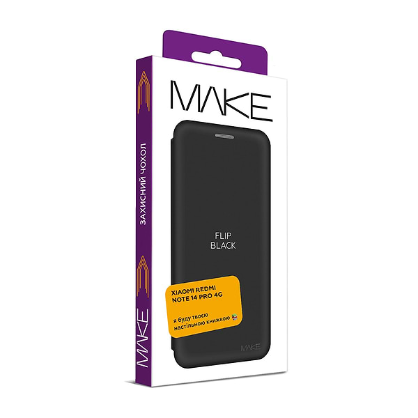 Фото - Чехол для смартфона MAKE Flip Xiaomi Redmi Note 14 Pro 4G Black (MCP-XRN14P4G)