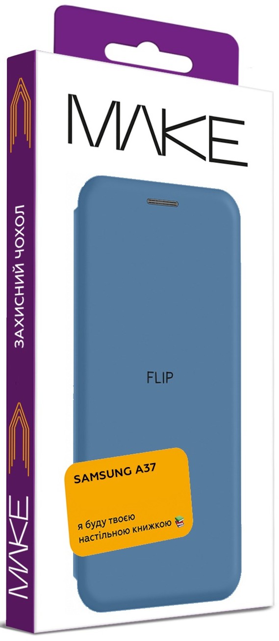 Фото - Чехол для смартфона MAKE Flip for Samsung A37, Blue (MCP-SA37BL)