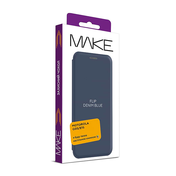 Фото - Чехол для смартфона MAKE Motorola G05/E15 Flip Denim Blue (MCP-MG05/E15DB)