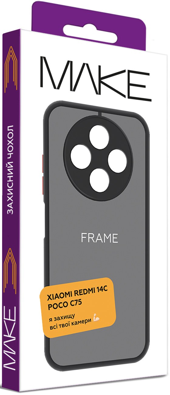 Фото - Чехол для смартфона MAKE Frame Xiaomi Redmi 14C/Poco C75 Black (MCF-XR14C/PC75)