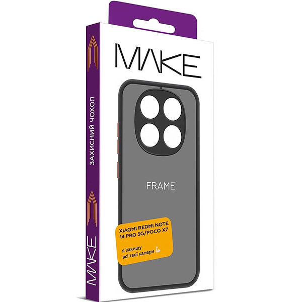 Фото - Чохол для смартфону MAKE Xiaomi Redmi Note 14 Pro 5G/Poco X7 Frame Black (MCF-XRN14P5G/PX7)