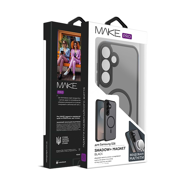 Фото - Чохол для смартфону MAKE Shadow plus Magnet for Samsung S26, Black (MCSDM-SS26BK)