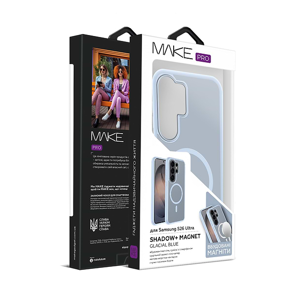Фото - Чехол для смартфона MAKE Shadow plus Magnet  for Samsung S26 Ultra,Glacial Blue (MCSDM-SS26UGB)