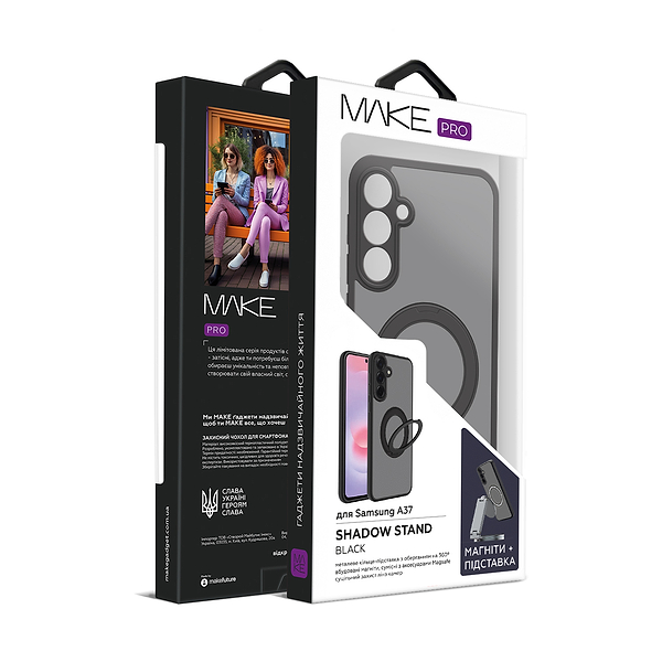 Фото - Чехол для смартфона MAKE Shadow for Samsung A37, Stand Black (MCSDT-SA37BK)