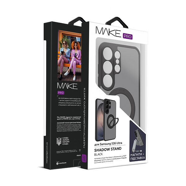 Фото - Чохол для смартфону MAKE Shadow Stand for Samsung S26 Ultra, Black (MCSDT-SS26UBK)