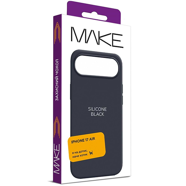 Фото - Чохол для смартфону MAKE Silicone for Apple iPhone 17 Air, Black (MCL-AI17ABK)