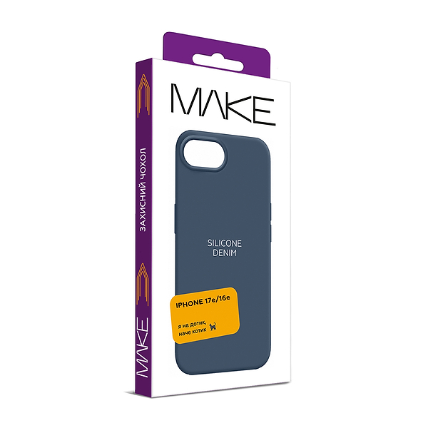 Фото - Чехол для смартфона MAKE Silicone for Apple iPhone 17e/16e, Denim (MCL-AI17E/16EDN)