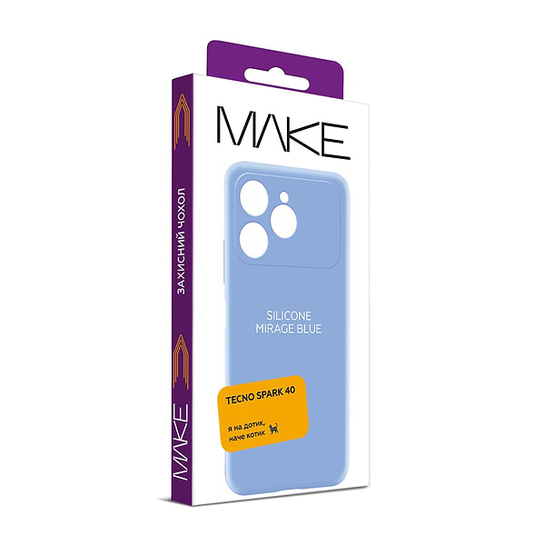 Фото - Чехол для смартфона MAKE Tecno Spark 40 Silicone Mirage Blue (MCL-TS40ML)