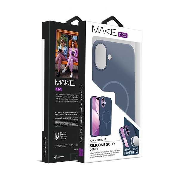 Фото - Чехол для смартфона MAKE Silicone Solo for Apple iPhone 17, Denim (MCSO-AI17DN)