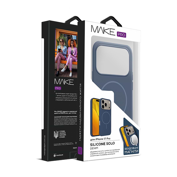 Фото - Чохол для смартфону MAKE Silicone Solo for Apple iPhone 17 Pro, Denim (MCSO-AI17PDN)