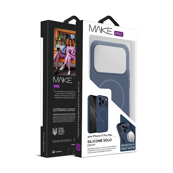 Фото - Чехол для смартфона MAKE Silicone Solo for Apple iPhone 17 Pro Max, Denim (MCSO-AI17PMDN)