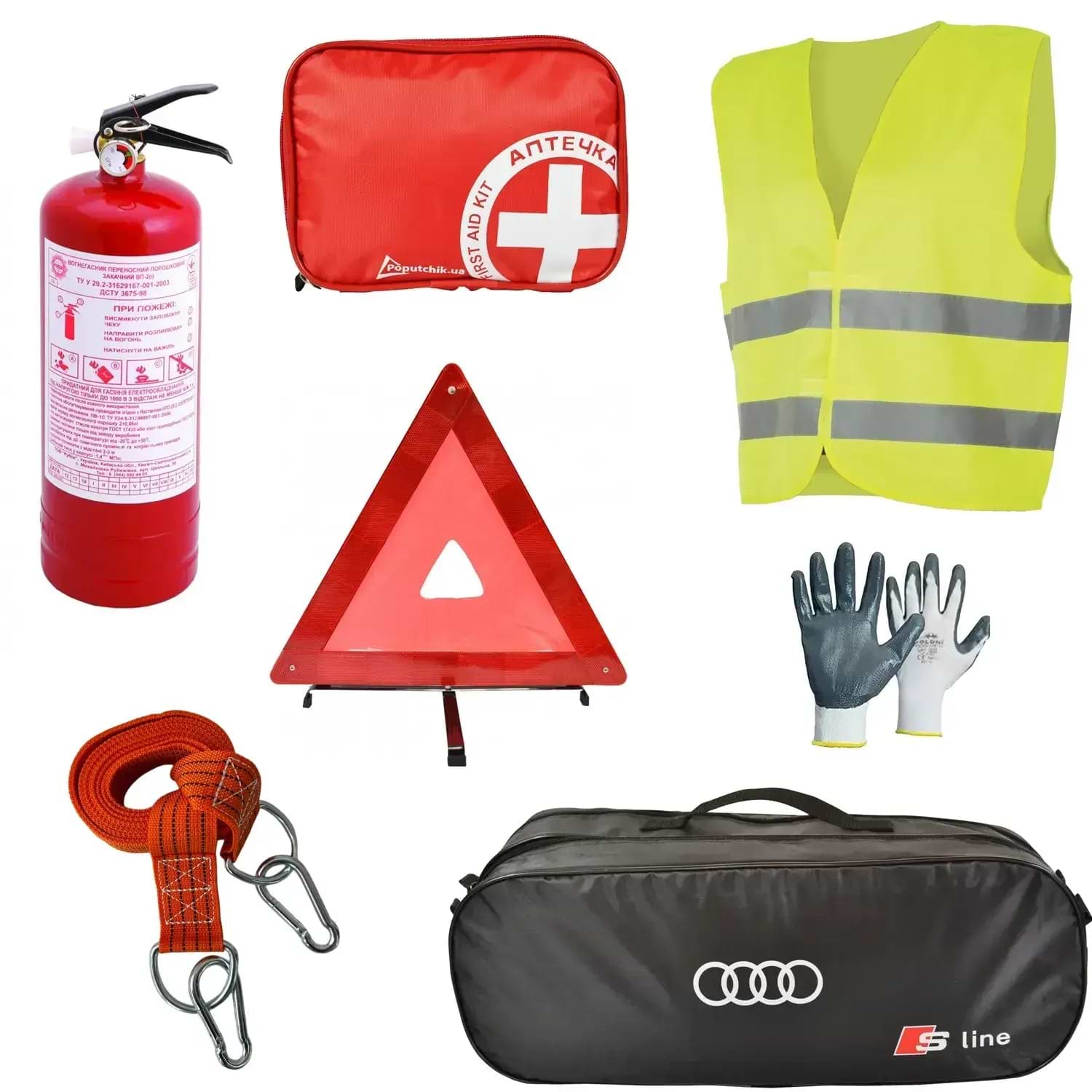 Набір для авто Poputchik Audi S-Line легковий 01-140-Л чорна 2 відділи (01-140-Л)