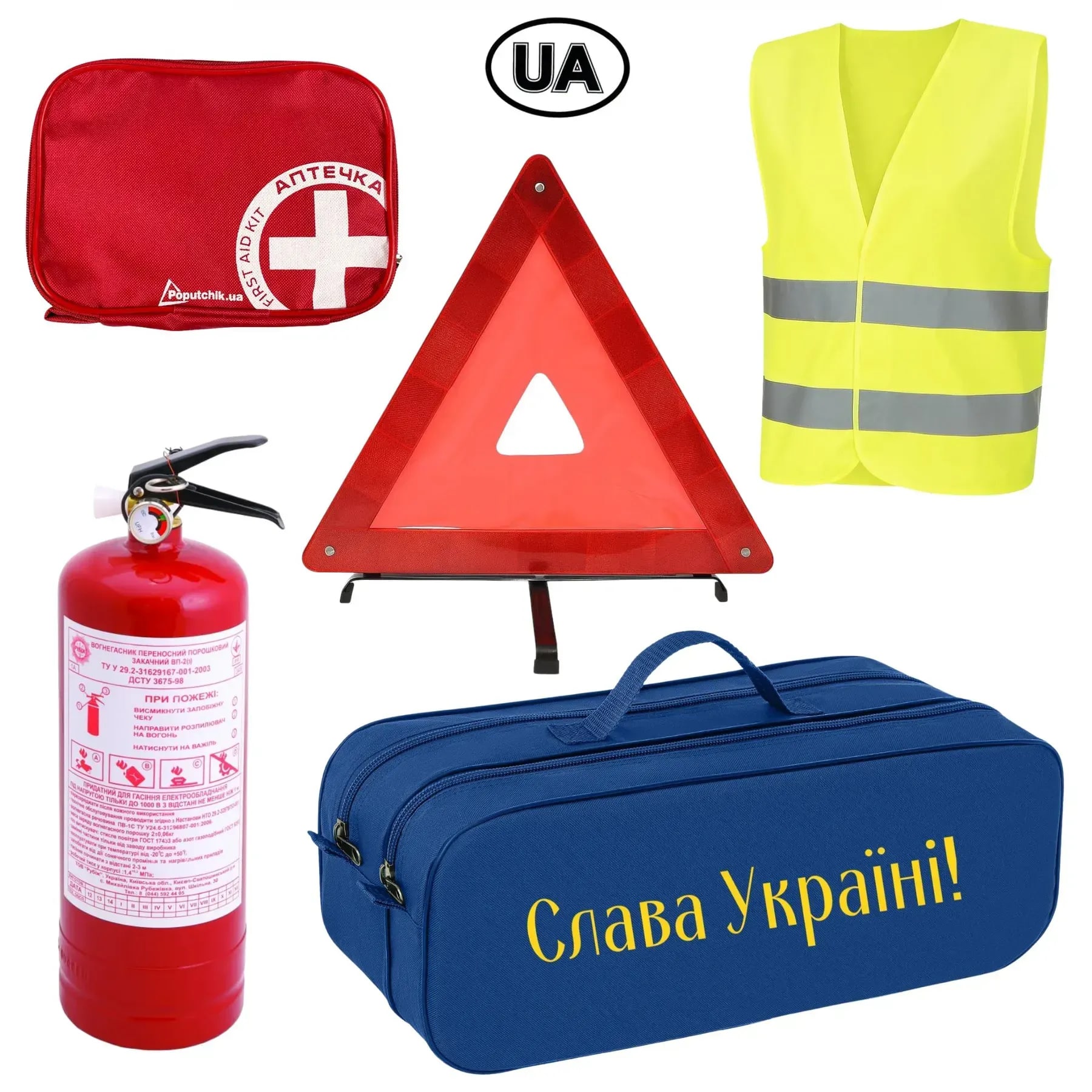 Набір для авто Poputchik Євростандарт Слава Україні чорна (01-204-IS)