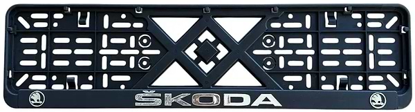 Фото - Рамка под номер Poputchik с объемными буквами Skoda 2 шт. (24-015)