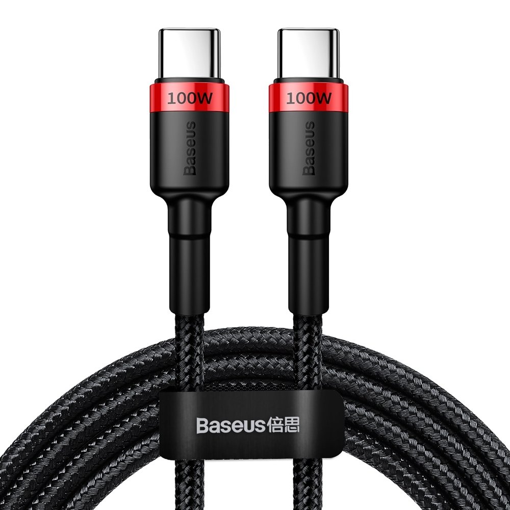 Кабель синхронізації даних Baseus Cafule PD2.0 100W flash charging USB For Type-C cable (20V 5A) 2 m Red+Black (CATKLF-AL91) - Фото 1