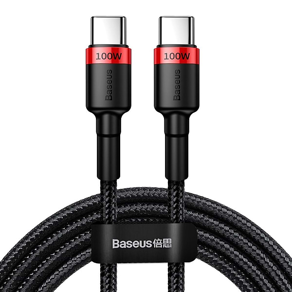 Фото - Кабель синхронізації даних Baseus Cafule PD2.0 100W flash charging USB For Type-C cable (20V 5A) 2 m Red+Black (CATKLF-AL91)